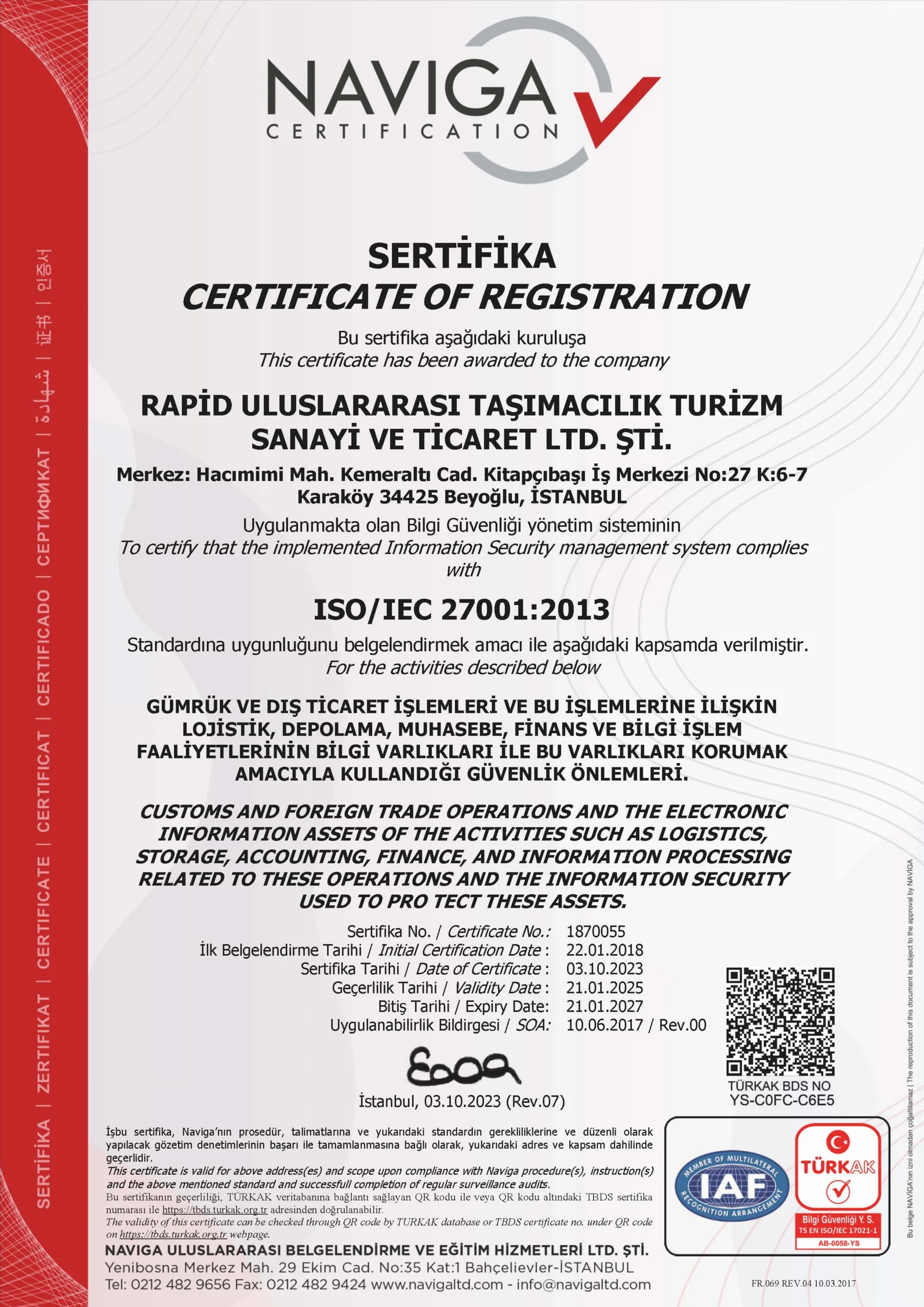 27001 2023 rev. 06 by1 ölçekli hızlı