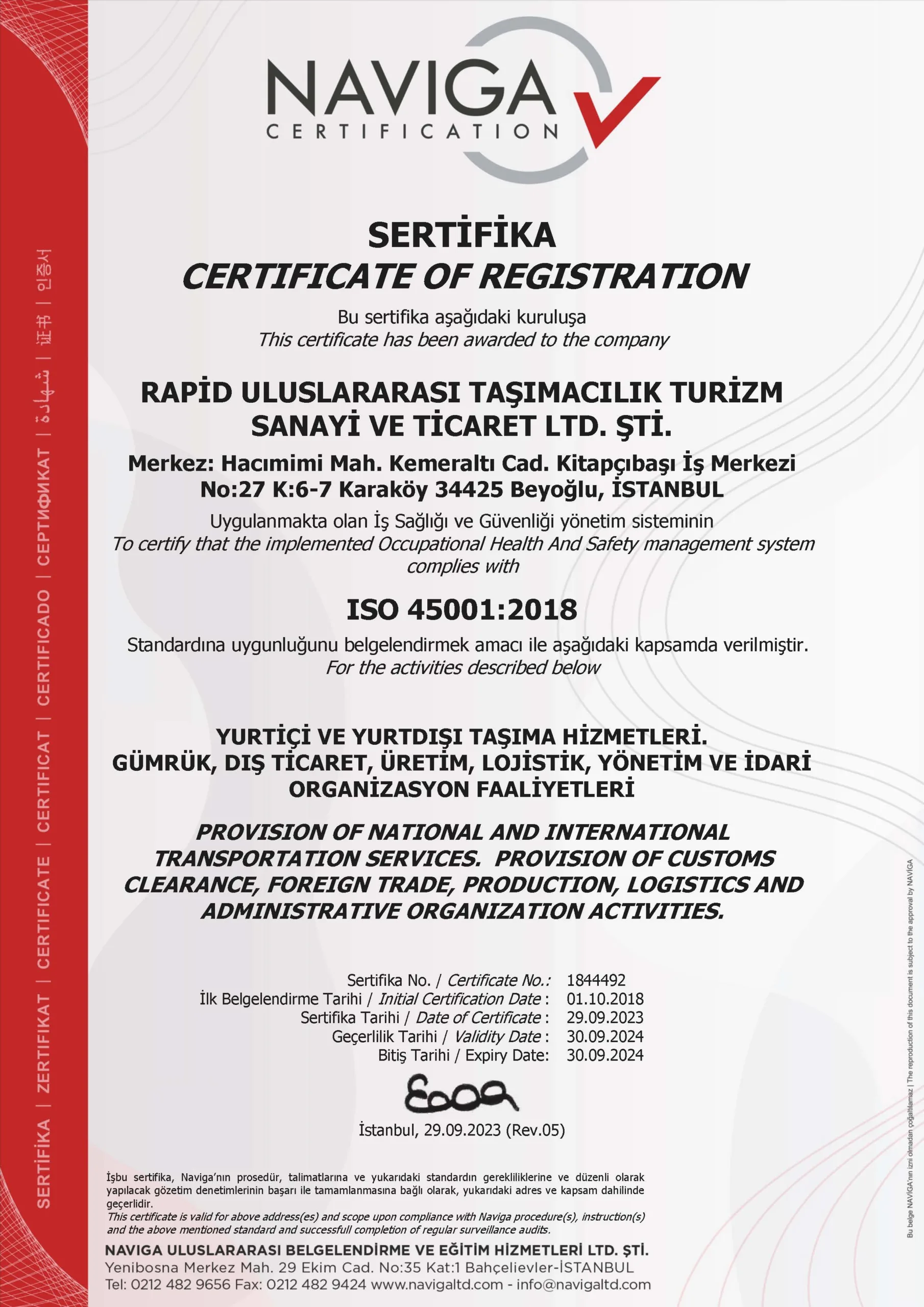492 rapid 45001 2023 rev. 05 g2 ölçekli rapid