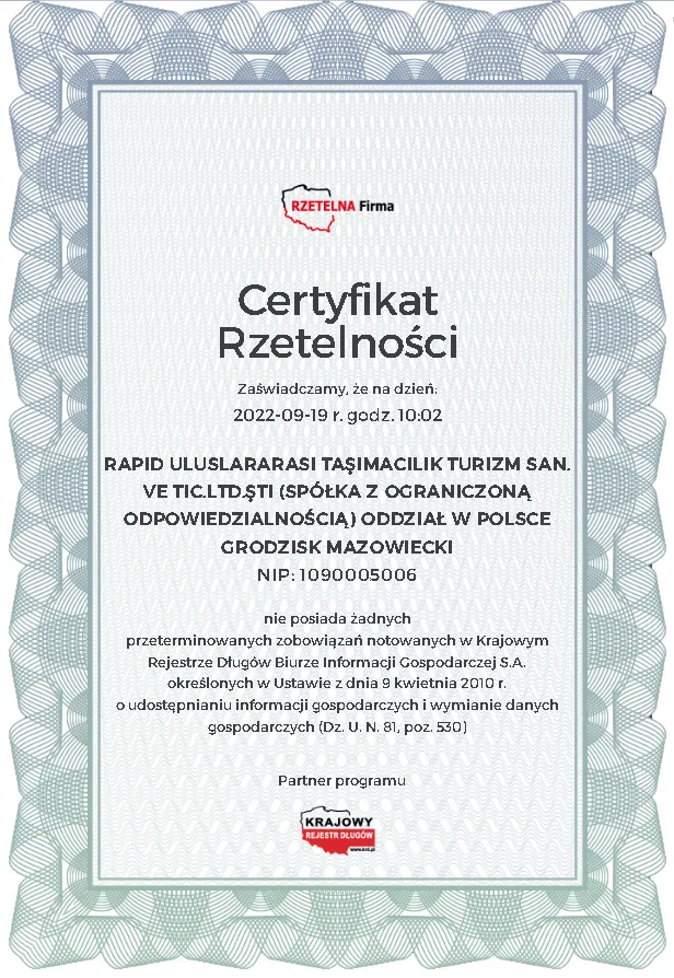 Polonya sertifika jpg rapid